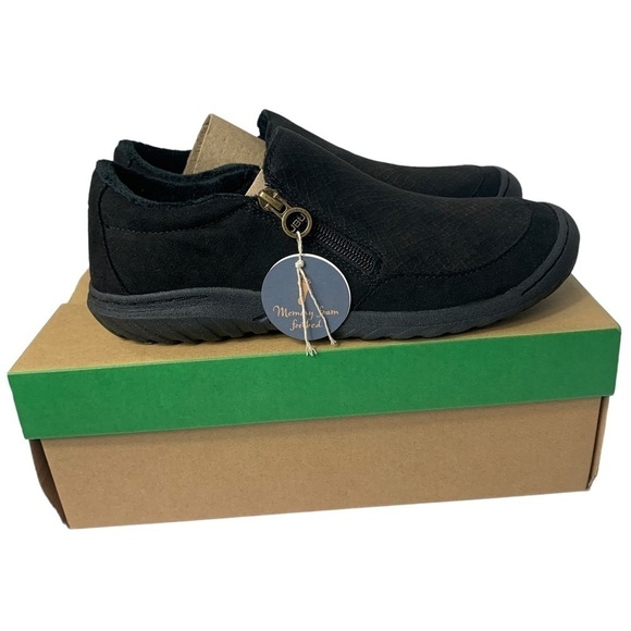 - NIB JBU by Jambu Black Gold Cranberry Side-zip Fleece Lined Loafer Shoe - Picture 10 of 13